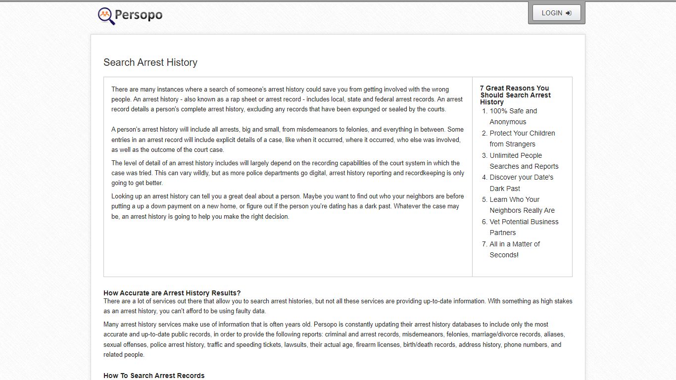 Search Arrest History - Persopo People Search