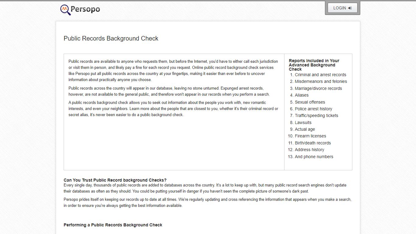 Public Records Background Check - Persopo People Search